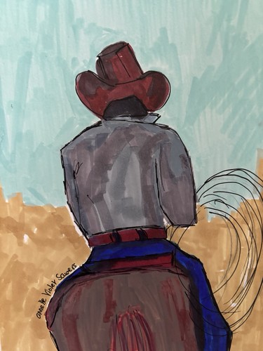 Cowboy Western Horse Rodeo Country Stampede Rider Ranch Art