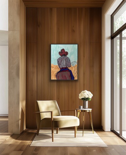 Cowboy Western Horse Rodeo Country Stampede Rider Ranch Art - photo 4
