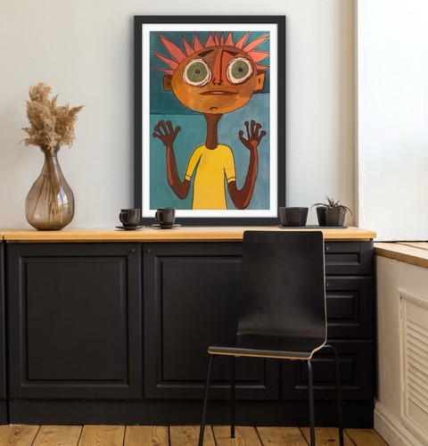 Original Abstract Acrylic Painting Modern Portrait Pop Art - photo 3