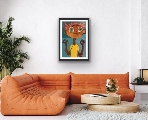 Original Abstract Acrylic Painting Modern Portrait Pop Art - photo 4
