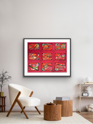Red Abstract Original Painting by Annette Violet Sawers - photo 2