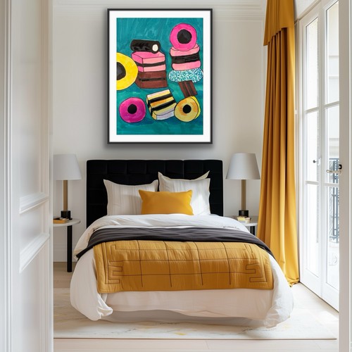 Liquorice allsorts Candy Sweets UK Sweet Pink Yellow Artwork - photo 3