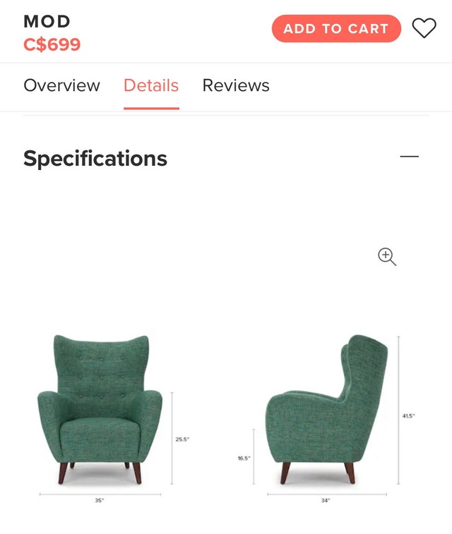 Article wing chair - photo 3
