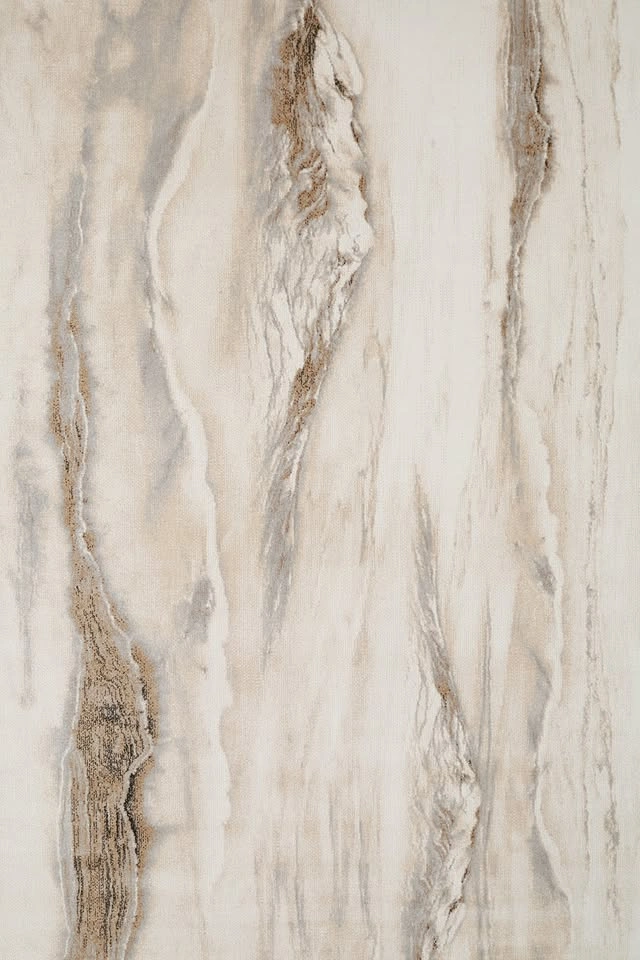 Cream Marble Abstract Area Rug – Soft 12mm Thick, Modern & Durab - photo 2