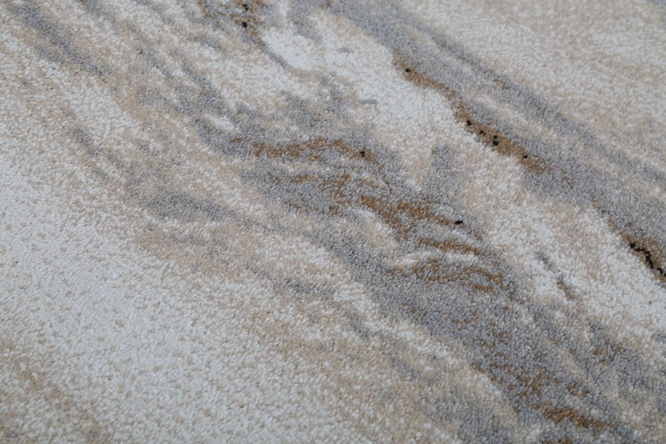 Cream Marble Abstract Area Rug – Soft 12mm Thick, Modern & Durab - photo 3