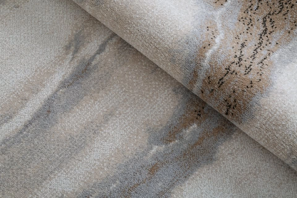 Cream Marble Abstract Area Rug – Soft 12mm Thick, Modern & Durab - photo 4