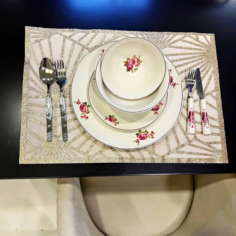 Pink Rose bone china dinner set brand new 6 person set