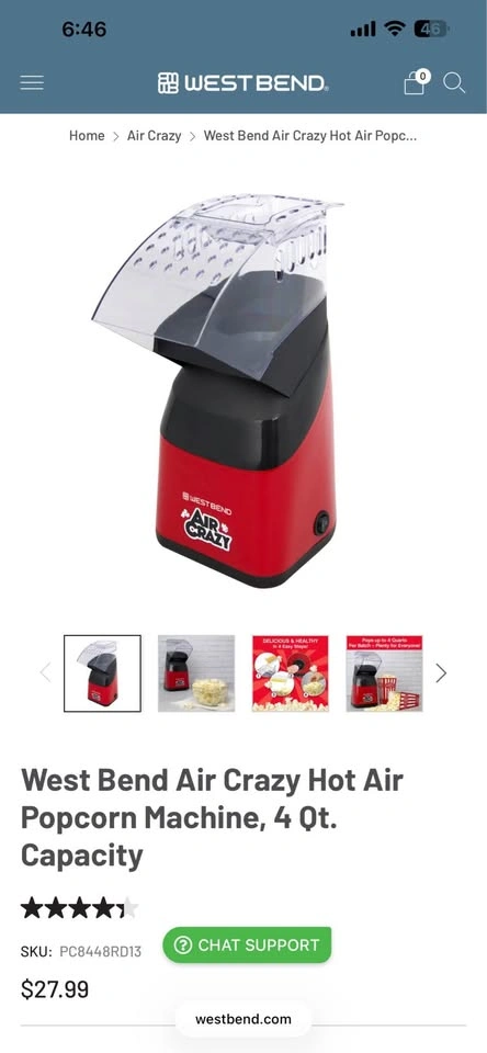 West Bend Air Crazy Popcorn Maker! - photo 3