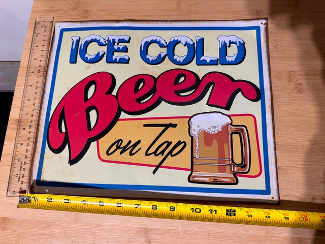 Ice Cold Beer Metal Sign
