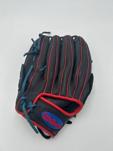 Wilson A500 13" Baseball Softball Glove RHT Black Red WTA05RB161