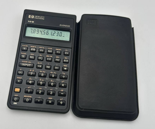 Vintage Hewlett Packard HP 10B Financial Calculator w/ Case