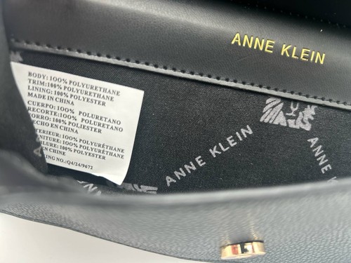 Anne Klein Black Wristlet Wallet Faux Leather Gold Tone - photo 4
