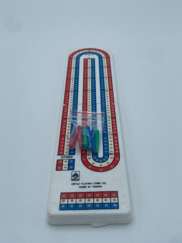 Vintage Hoyle Travel Cribbage Board Pocket Game Taiwan Complete