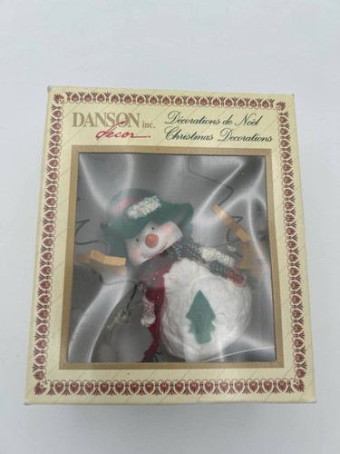 Danson Decor Snowman Christmas Ornament Skiing Vintage Style