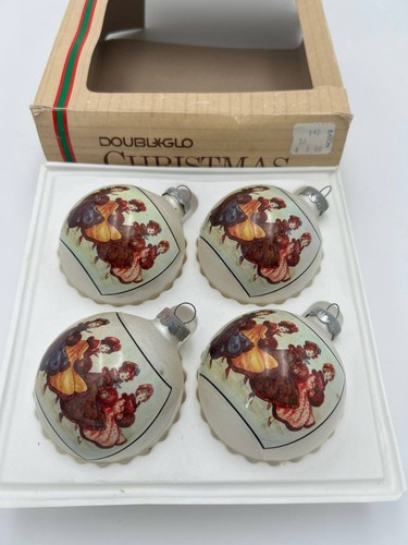 Vintage Doubl-Glo Noma Glass Christmas Ornaments Set of 4 - photo 2