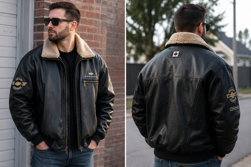 Chevrolet Camaro Genuine Leather Bomber Jacket XL VIN Plate