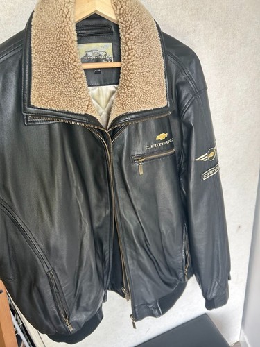 Chevrolet Camaro Genuine Leather Bomber Jacket XL VIN Plate - photo 4