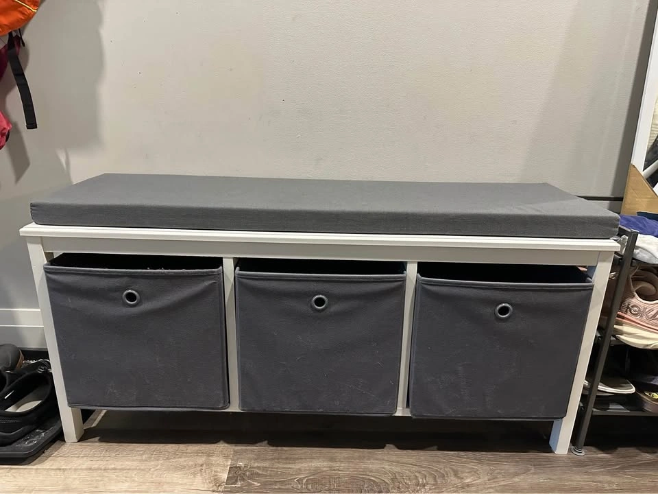 Entry storage bench with bins - photo 3