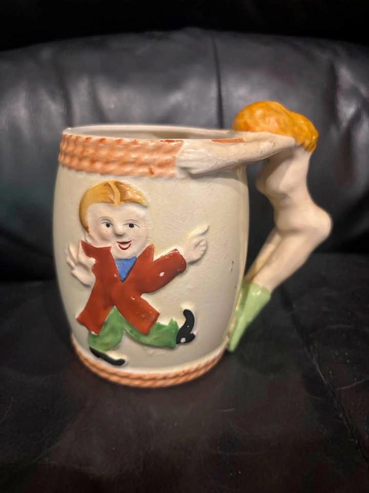 Vintage 1950’s Japanese Ceramic Risqué “Peeping” Mug