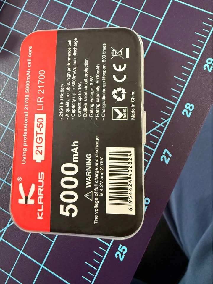 Klarus 21GT-50 21700 Rechargeable Battery - photo 2