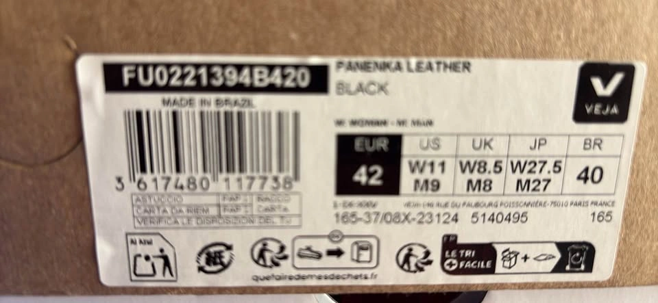 BNIB Veja Panenka Leather Black Sneakers - photo 4