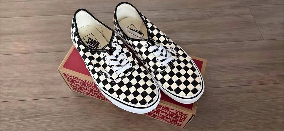 BNIB Vans Authentic Primary Check Black/White