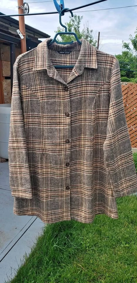 Women's Brown Plaid Front Blazer