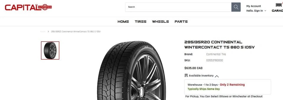 295/35/20 Two Brand New Continental TS 860 S Winter Tires - photo 2