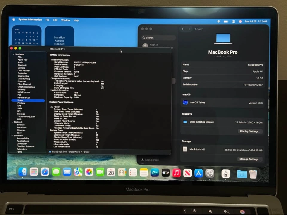 MacBook Pro 13-inch, M1, 2020 16GB RAM 512GB SSD 93% Battery - photo 3
