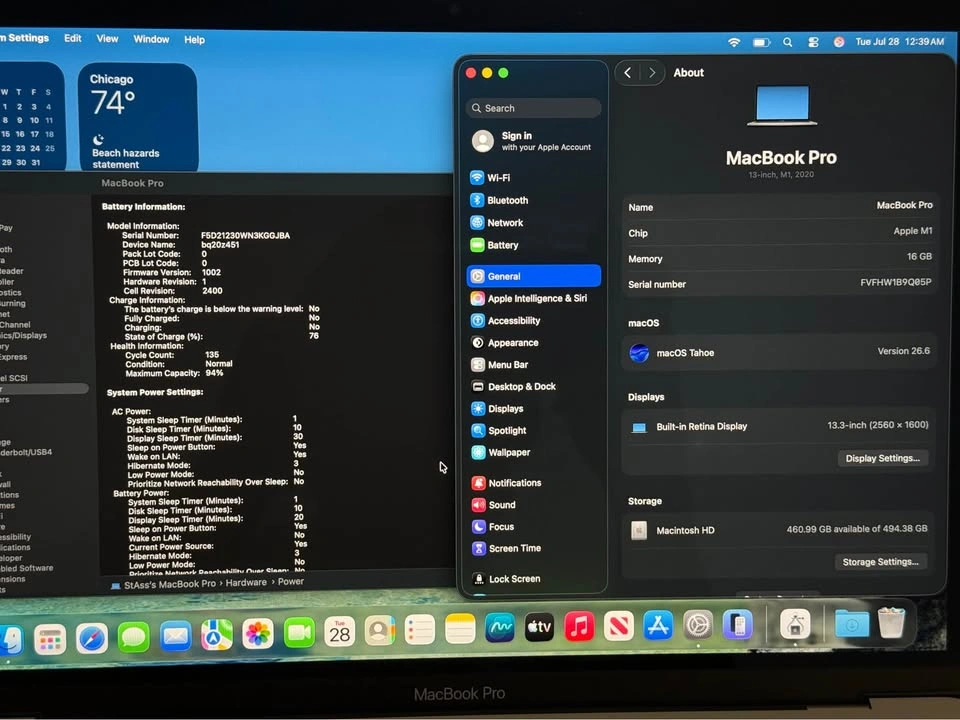 MacBook Pro 13-inch, M1, 2020 16GB RAM 512GB SSD. 94% Battery - photo 3
