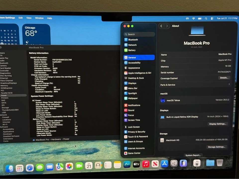 MacBook Pro 14-inch 2021 M1 Pro 16GB RAM 512GB SSD 98% Battery - photo 3