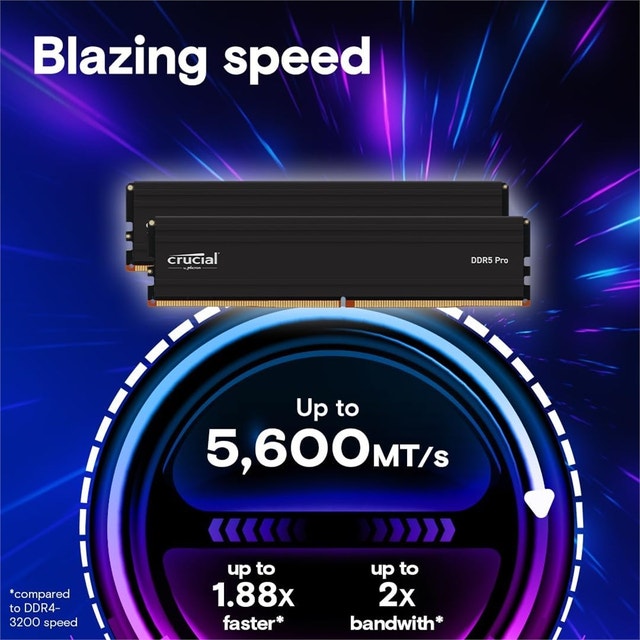 Crucial Pro 96GB DDR5 RAM Kit (2x48GB), 5600MHz - photo 2