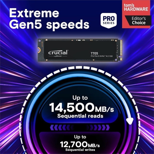 Crucial T705 PCIe Gen5 NVMe 2TB SSD - photo 2