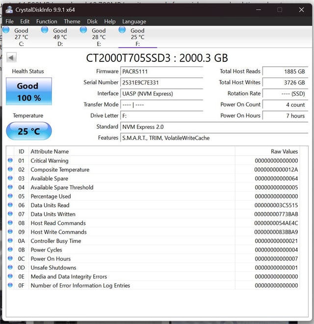 Crucial T705 PCIe Gen5 NVMe 2TB SSD - photo 3