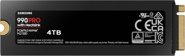 SAMSUNG 990 PRO 4TB PCIe Gen4 NVMe M.2 SSD w/ Heatsink - photo 2