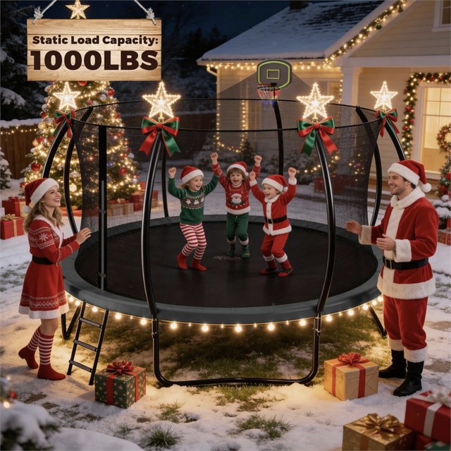 FIZITI 12FT Round Backyard Trampoline with Safety Enclosure - photo 4
