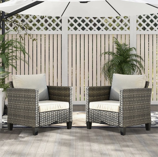 2-Person Outdoor Wicker Rattan Chairs