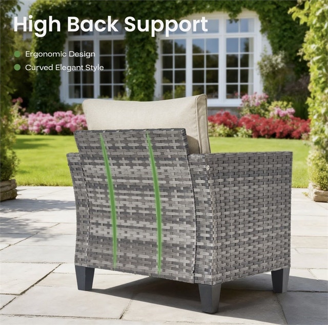 2-Person Outdoor Wicker Rattan Chairs - photo 3