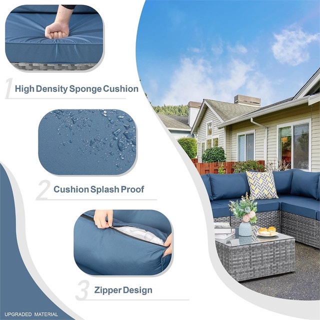 7pcs Patio Outdoor Furniture Set, All-Weather Rattan - photo 3