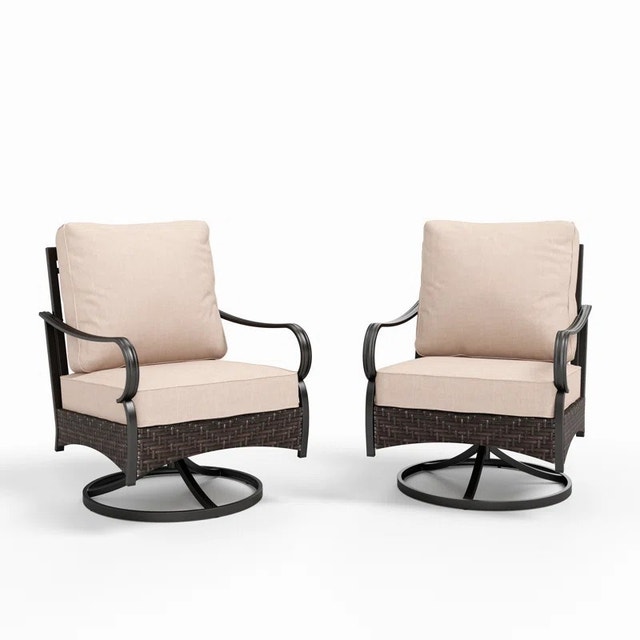 Swivel Patio Lounge Chairs With Cushions (set Of 2) - photo 2
