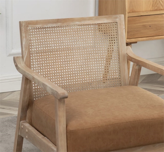 Marnisha Faux Leather Armchair Brown - photo 4