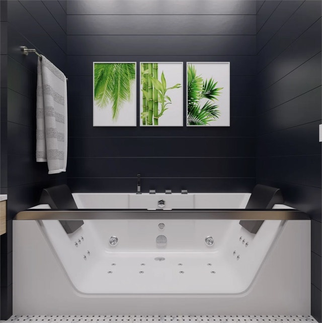 70.9'' x 35.4'' Freestanding Whirlpool Bathtub with Faucet AM196 - photo 4