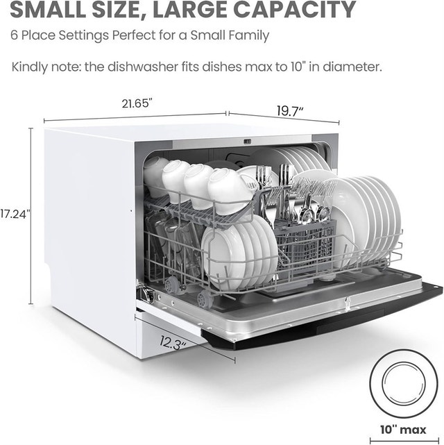COMFEE’ Countertop Portable Dishwasher, 6 Place Settings - photo 2