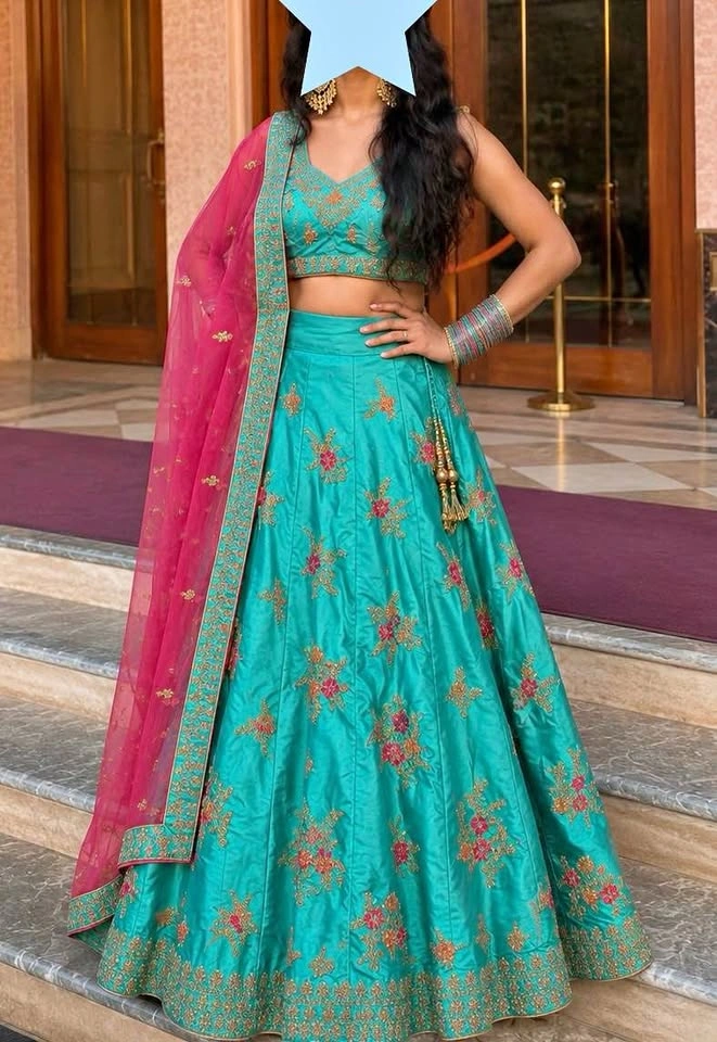 Party Wear Lehenga with Matching Bangles