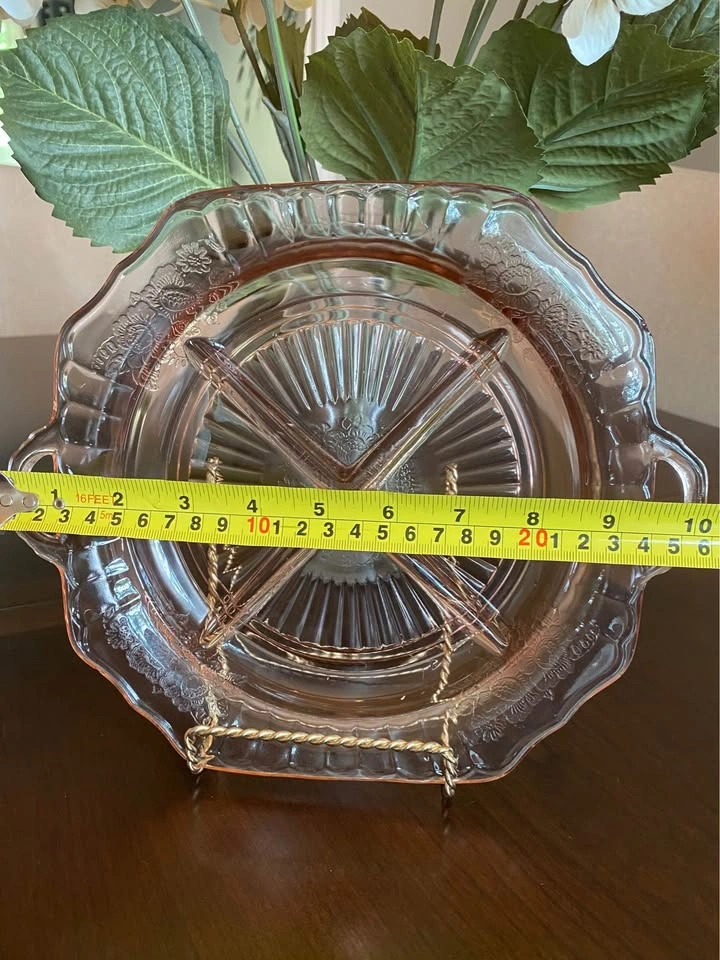 Pink Depression Glass Divided Relish Dish - photo 5