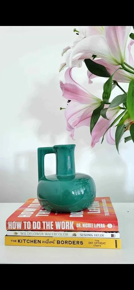 Vintage Ceramic bud Vase with handle