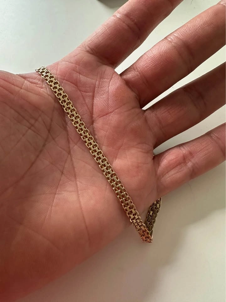18k Italian Gold Chinese Weave Anklet