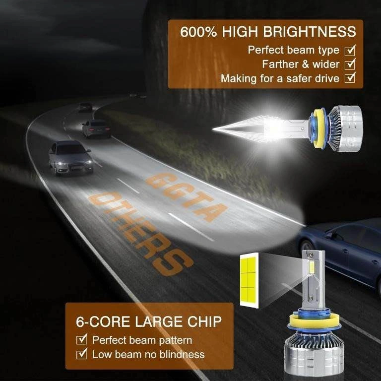 9005/9006/H11 LED Headlight Bulbs 30000LM 800% Brighter - photo 2