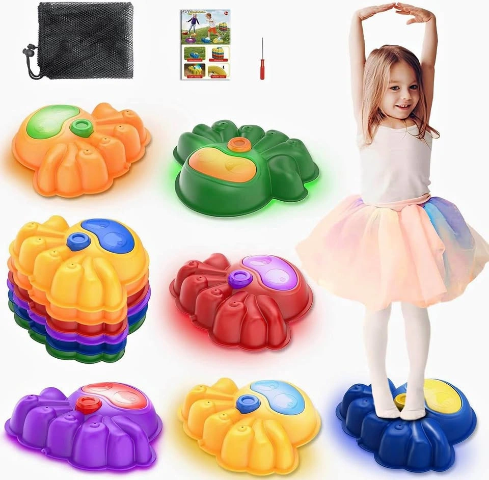6PCS Glowing Balance Stepping Stones for Kids