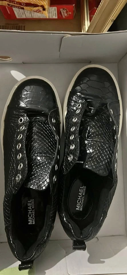 Michael Kors Black Embossed Sneakers